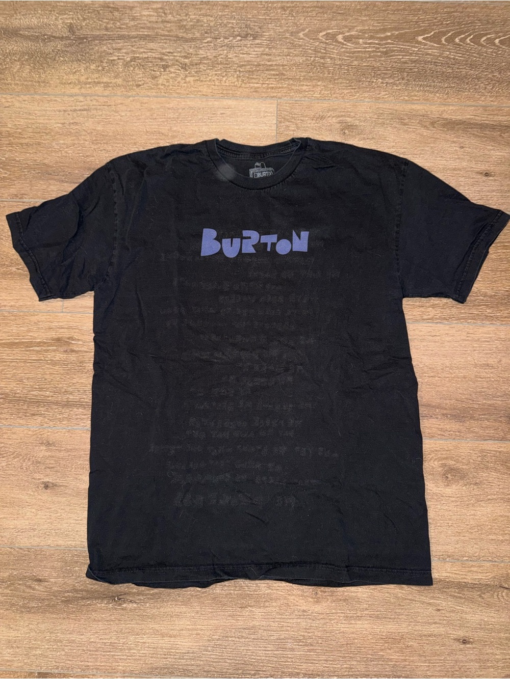 Burton Black Tee with Purple Logo inside and out